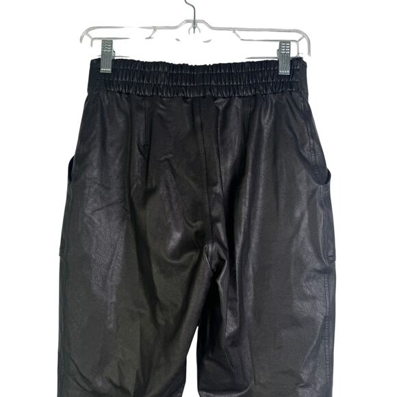 Spanx Black Faux Leather Jogger Pants Size‎ Small Vegan Leather Pull On S - Picture 9 of 14